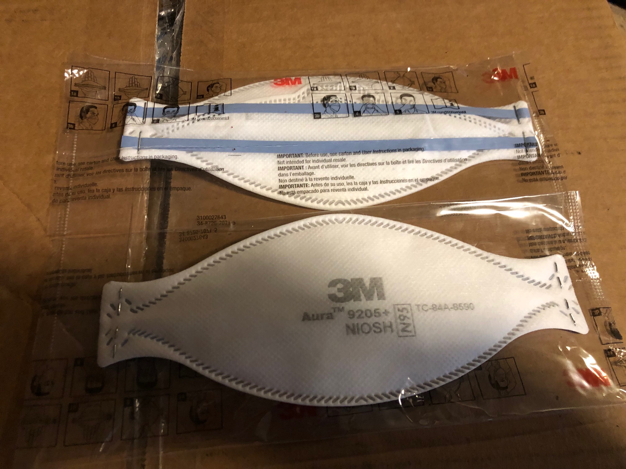 3M N95 9205 Respirator Face Mask Built In The USA By 3M Lot Number